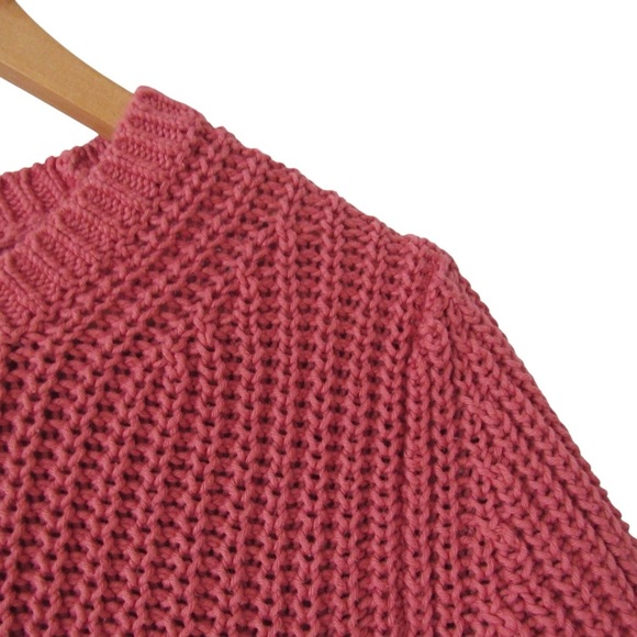 Banana Republic Garment Dyed Short Sleeve Sweater Small Red Clay Chunky Knit - Picture 4 of 9